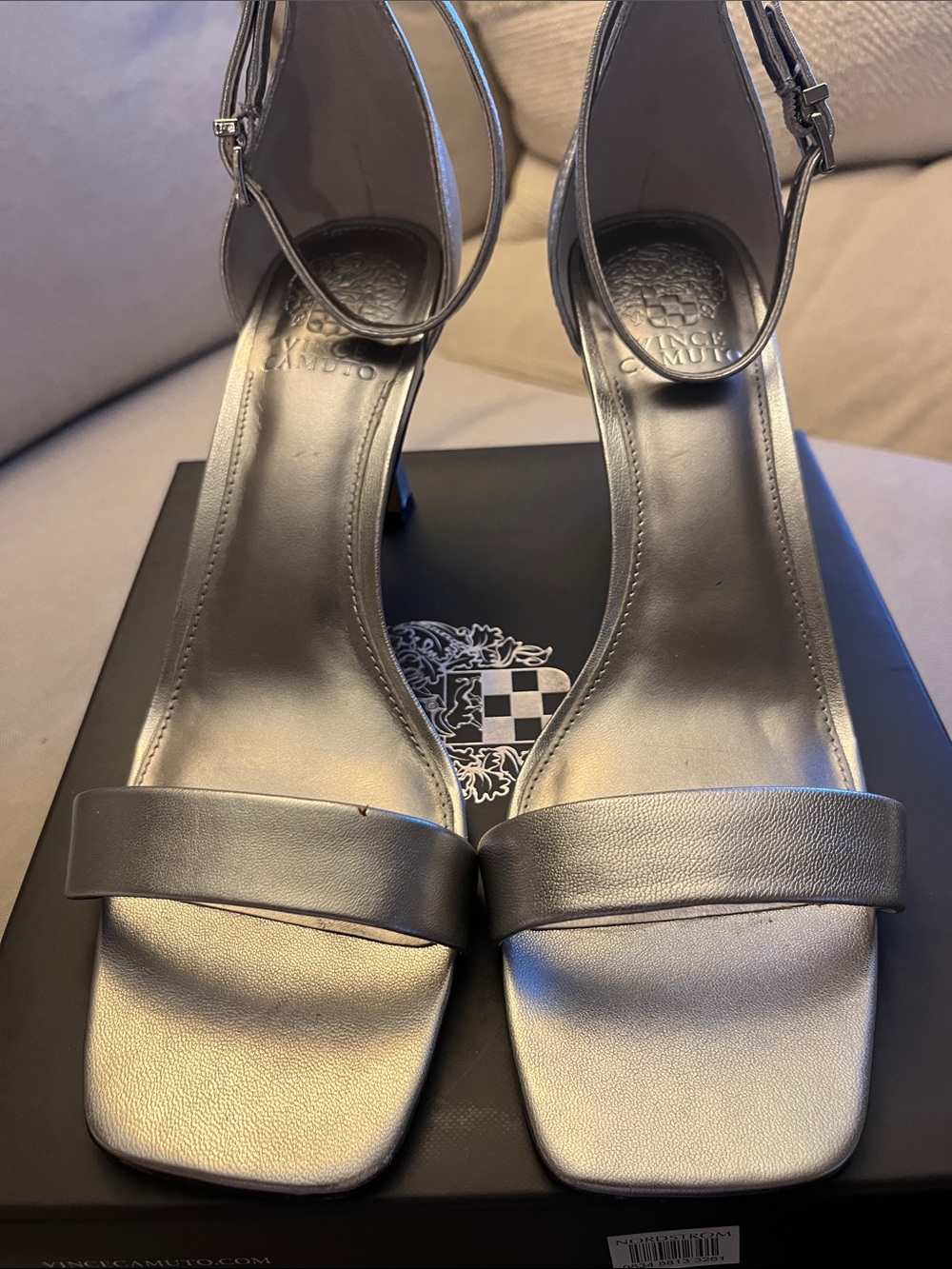 Vince Camuto Enella Metallic Ankle-Strap Heels - Picture 5 of 6